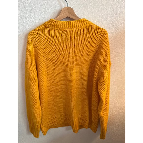 PINK Victoria's Secret Yellow Oversized Sweater Women's Size Large Crewneck Wome - Picture 5 of 7